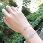 ??MIRA?¡¥BUTTERFLY TURQUOISE BUTTERFLY BRACELET SILVER