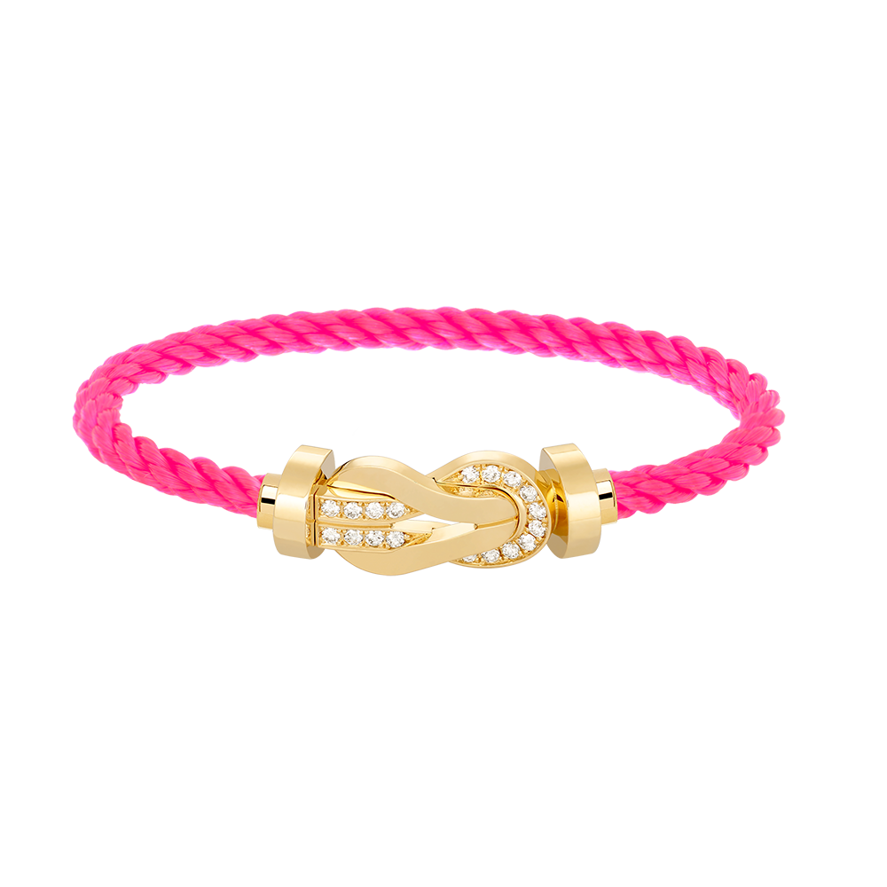 ??MIRA?¡¥CHANCE LARGE 8 FIGURE BUCKLE HALF DIAMOND BRACELET GOLD