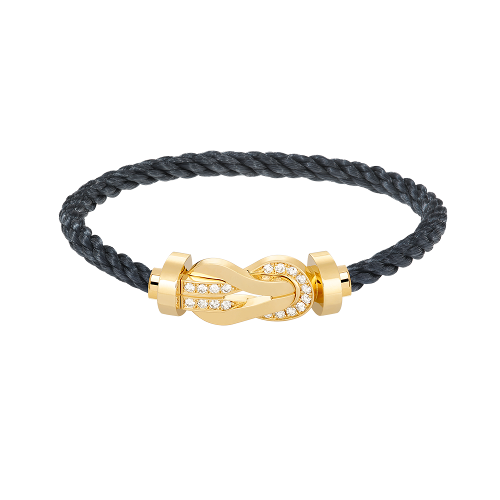 ??MIRA?¡¥CHANCE LARGE 8 FIGURE BUCKLE HALF DIAMOND BRACELET GOLD