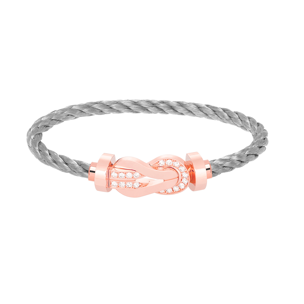 ??MIRA?¡¥CHANCE LARGE 8 FIGURE BUCKLE HALF DIAMOND BRACELET ROSE GOLD