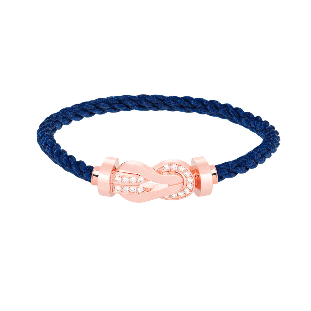 ??MIRA?¡¥CHANCE LARGE 8 FIGURE BUCKLE HALF DIAMOND BRACELET ROSE GOLD