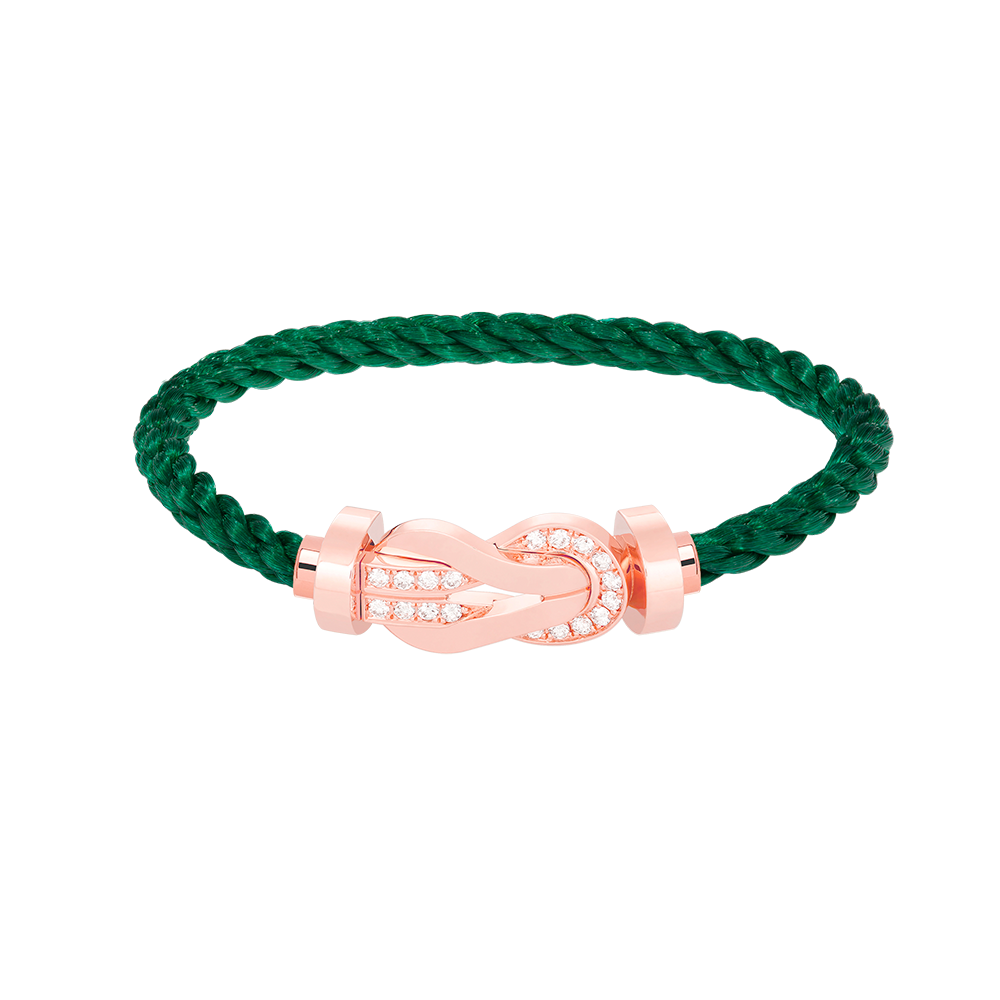 ??MIRA?¡¥CHANCE LARGE 8 FIGURE BUCKLE HALF DIAMOND BRACELET ROSE GOLD