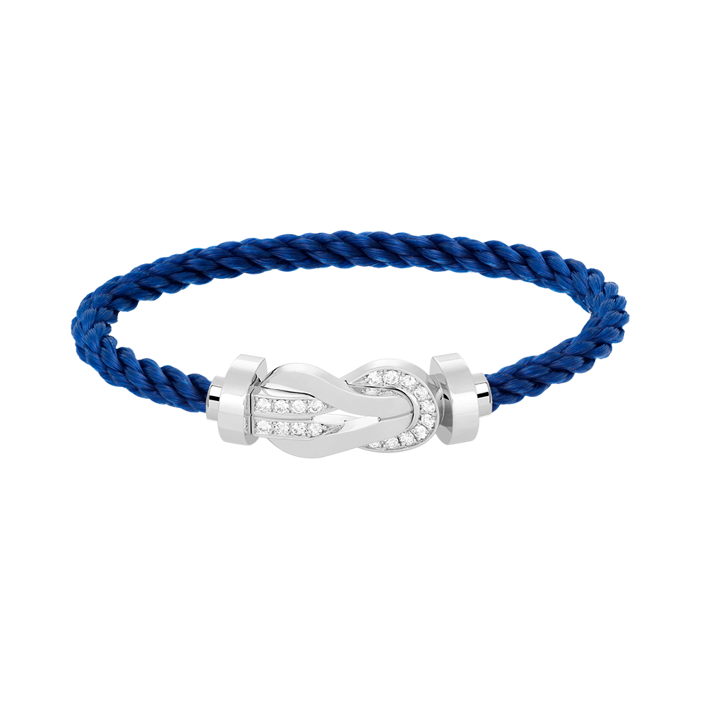 ??MIRA?¡¥CHANCE LARGE 8 FIGURE BUCKLE HALF DIAMOND BRACELET SILVER