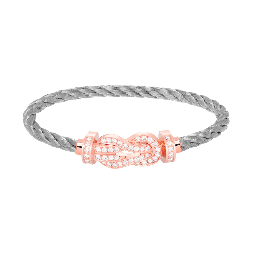 ??MIRA?¡¥CHANCE LARGE 8 FIGURE BUCKLE FULL DIAMOND BRACELET ROSE GOLD