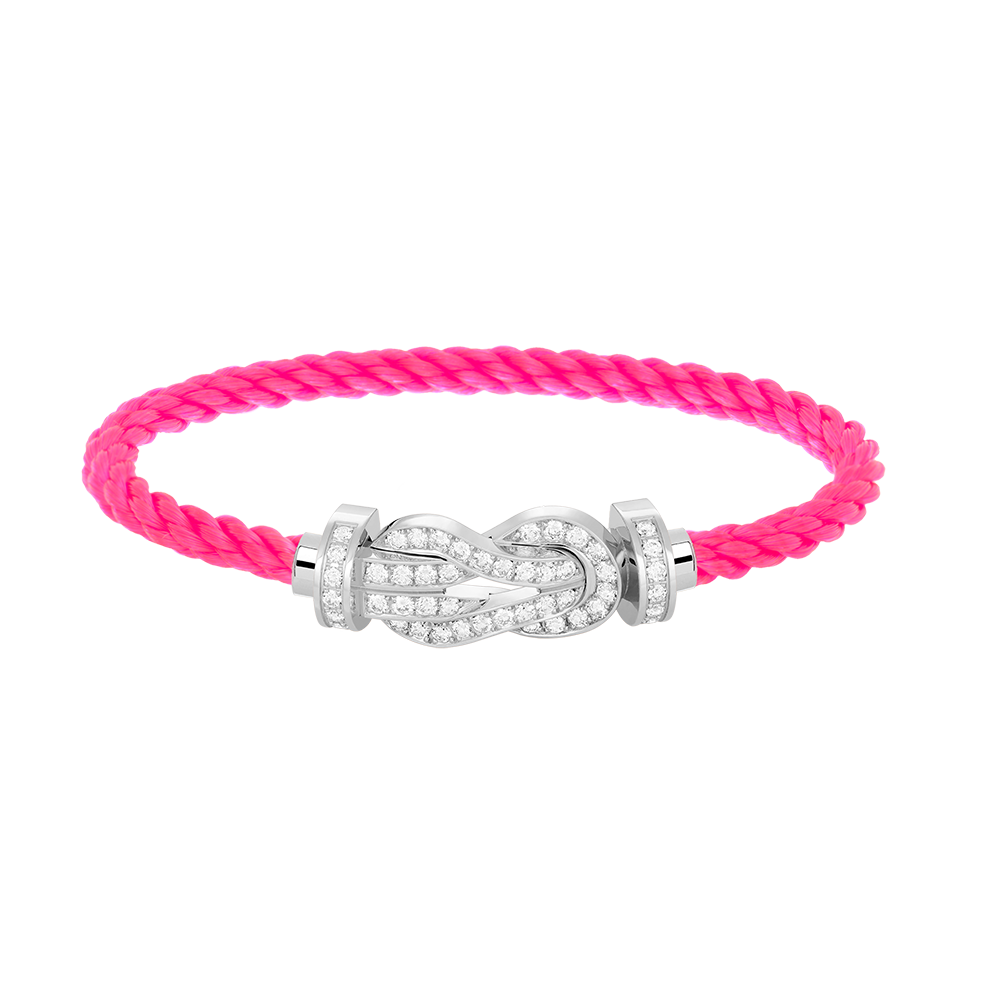 ??MIRA?¡¥CHANCE LARGE 8 FIGURE BUCKLE FULL DIAMOND BRACELET SILVER