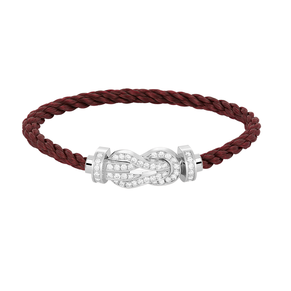 ??MIRA?¡¥CHANCE LARGE 8 FIGURE BUCKLE FULL DIAMOND BRACELET SILVER