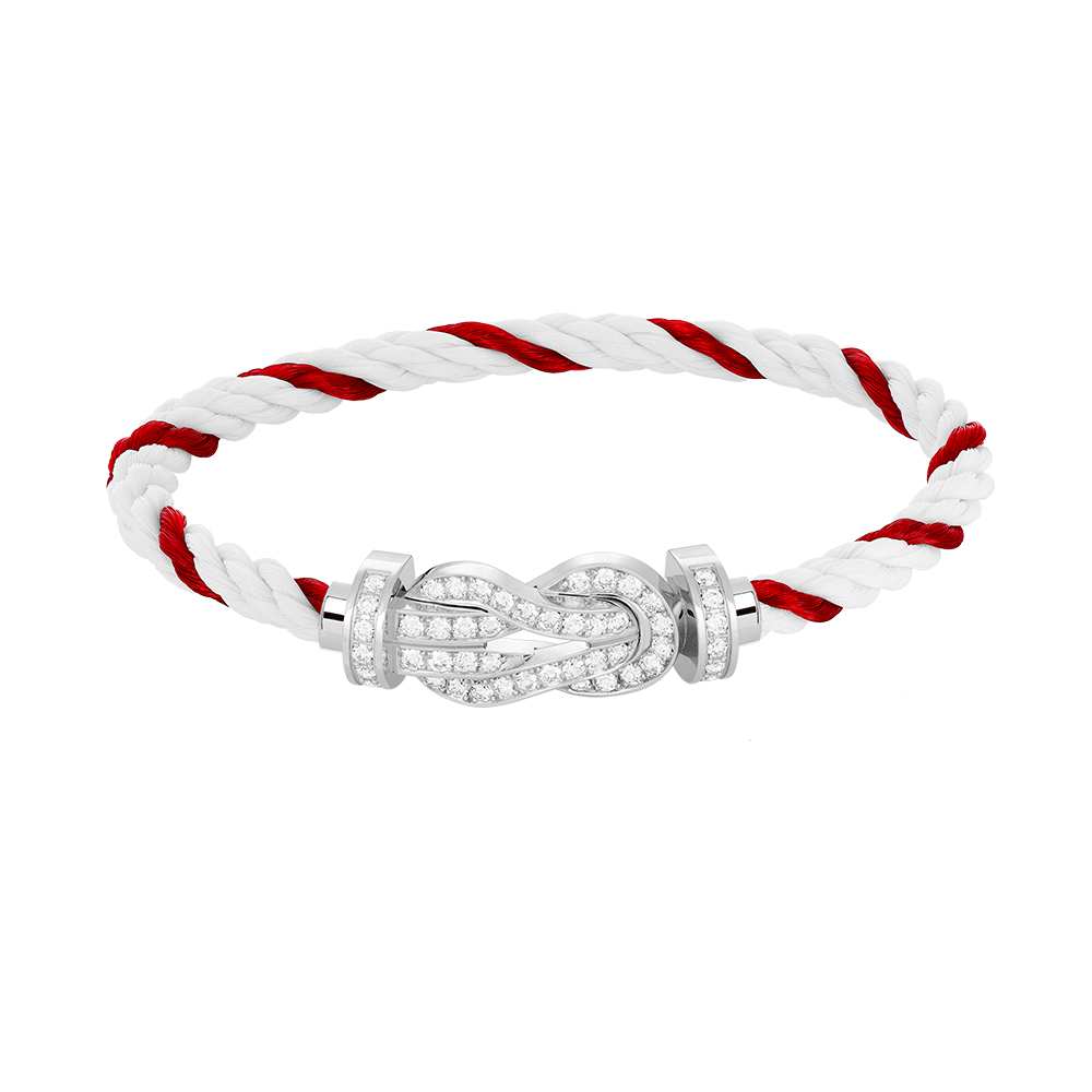 ??MIRA?¡¥CHANCE LARGE 8 FIGURE BUCKLE FULL DIAMOND BRACELET SILVER