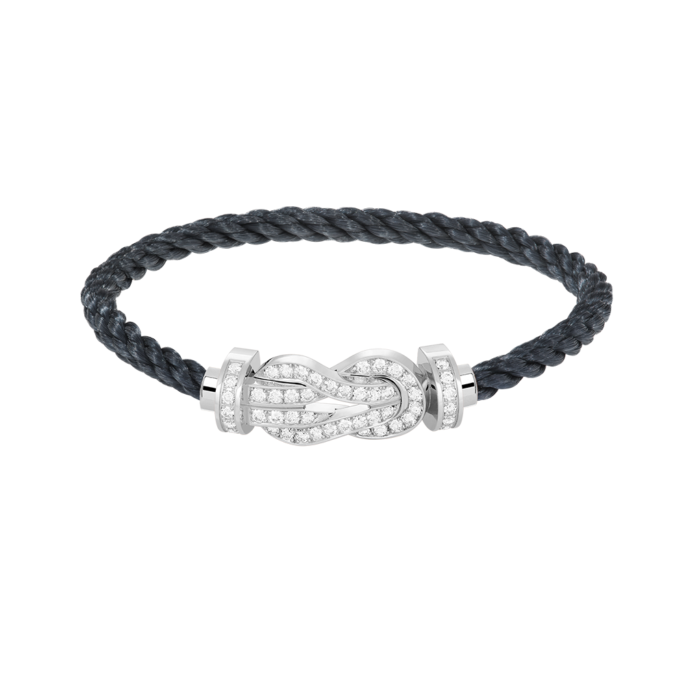 ??MIRA?¡¥CHANCE LARGE 8 FIGURE BUCKLE FULL DIAMOND BRACELET SILVER