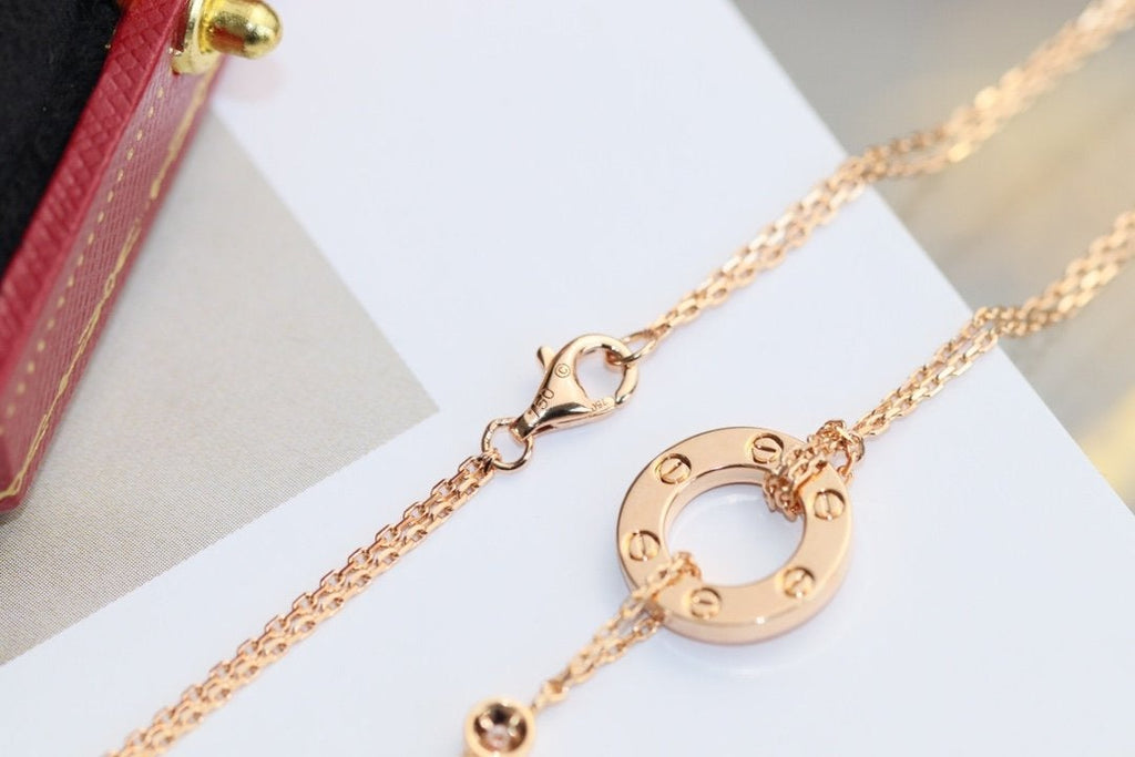 ??MIRA?¡¥LOVE NECKLACE ADJUSTABLE ROSE GOLD 2 DIAMOND