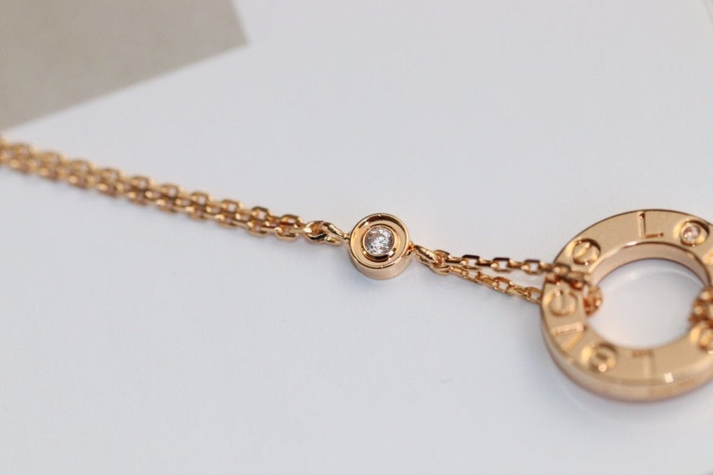 ??MIRA?¡¥LOVE NECKLACE ADJUSTABLE ROSE GOLD 2 DIAMOND
