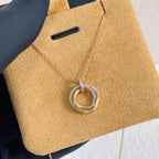 ??MIRA?¡¥TRINITY NECKLACE SILVER GOLD PINK GOLD DIAMONDS