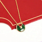 ??MIRA?¡¥AMULETTE GOLD MALACHITE NECKLACE