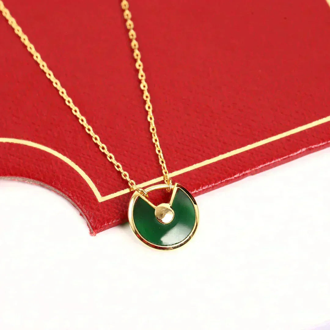 ??MIRA?¡¥AMULETTE GOLD MALACHITE NECKLACE
