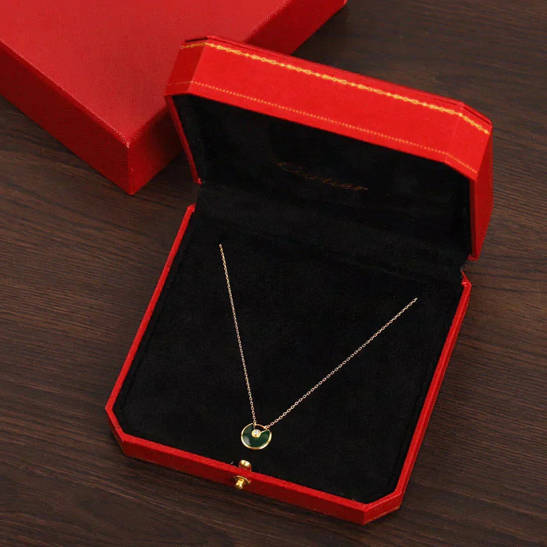 ??MIRA?¡¥AMULETTE GOLD MALACHITE NECKLACE