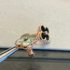 ??MIRA?¡¥CLOVER MEDIUM 1 MOTIFS GRAY MOP  DIAMOND EARRINGS