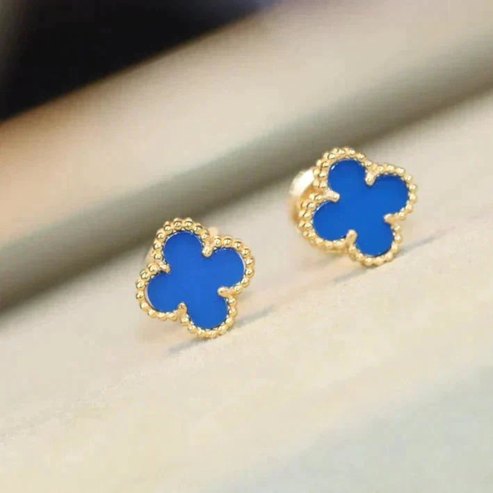 ??MIRA?¡¥CLOVER MINI 9.5MM TURQUOISE EARRINGS