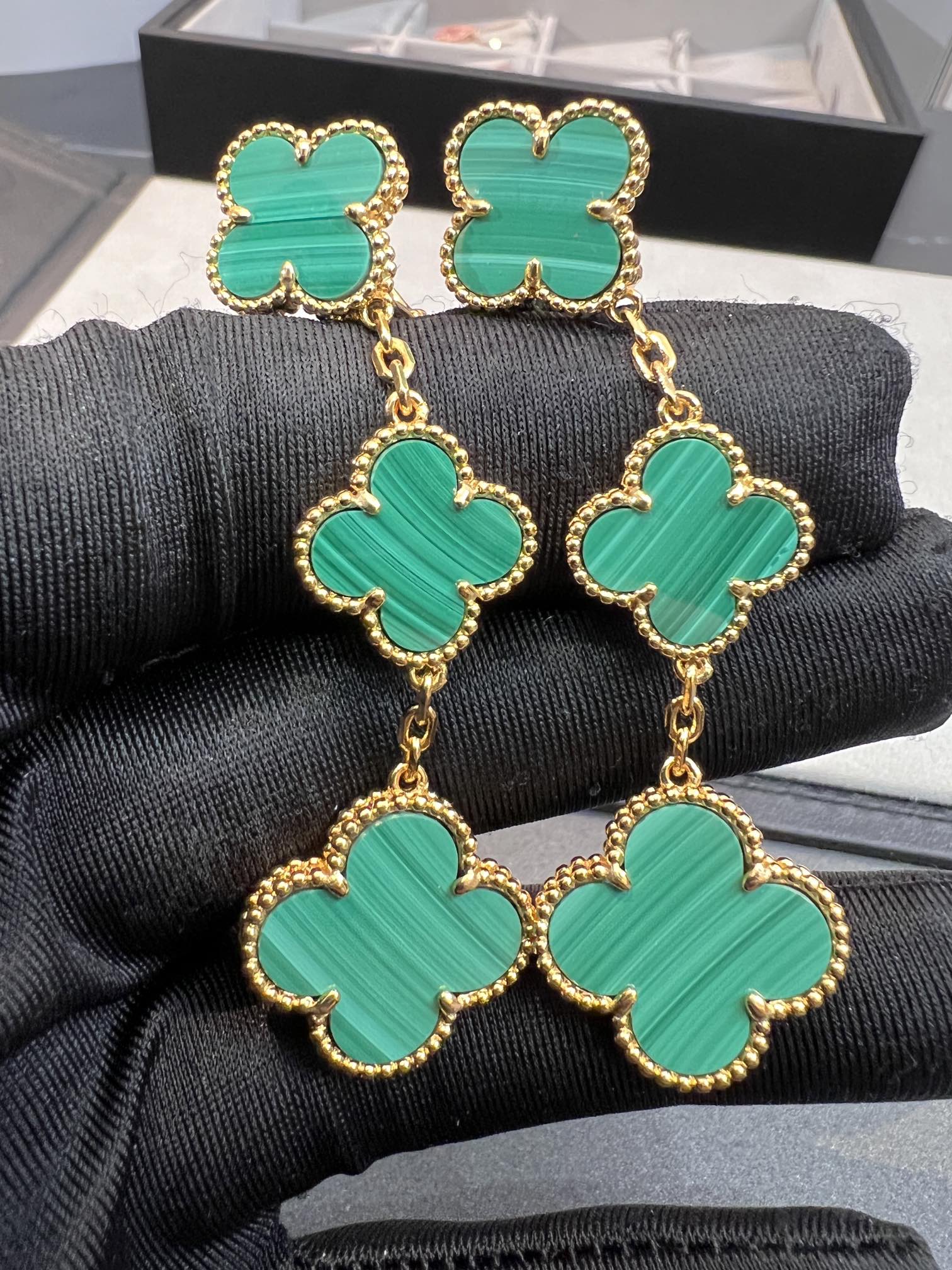 ??MIRA?¡¥CLOVER MALACHITE 3 MOTIFS GOLD