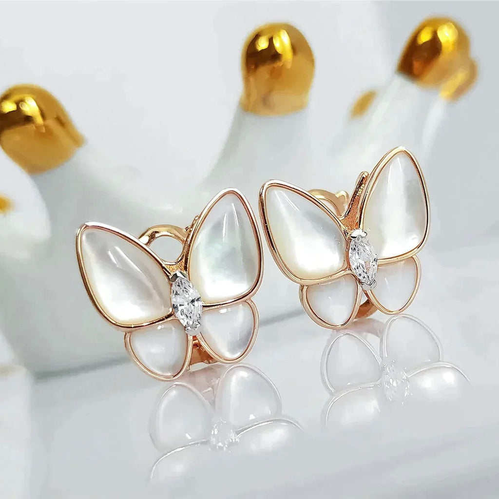 ??MIRA?¡¥BUTTERFLY MOP DIAMOND EARRINGS