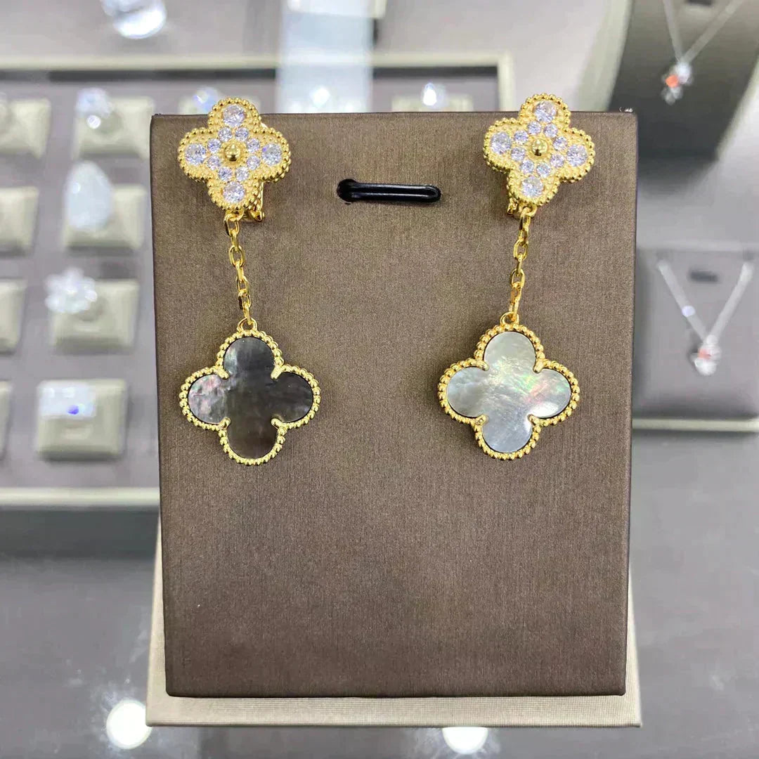 ??MIRA?¡¥CLOVER  2 MOTIFS  DIAMOND  EARRINGS (MULTIPLE CHOICES?¡ä