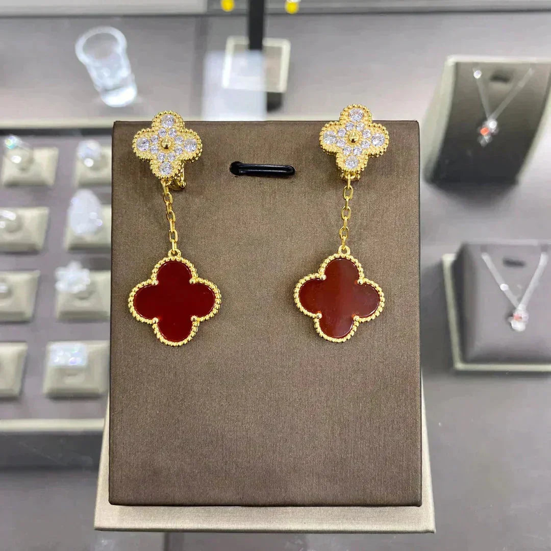 ??MIRA?¡¥CLOVER  2 MOTIFS  DIAMOND  EARRINGS (MULTIPLE CHOICES?¡ä