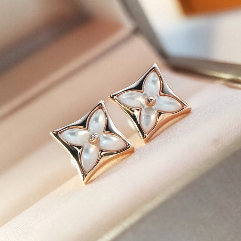 ??MIRA?¡¥STAR MOP PINK GOLD EARRINGS