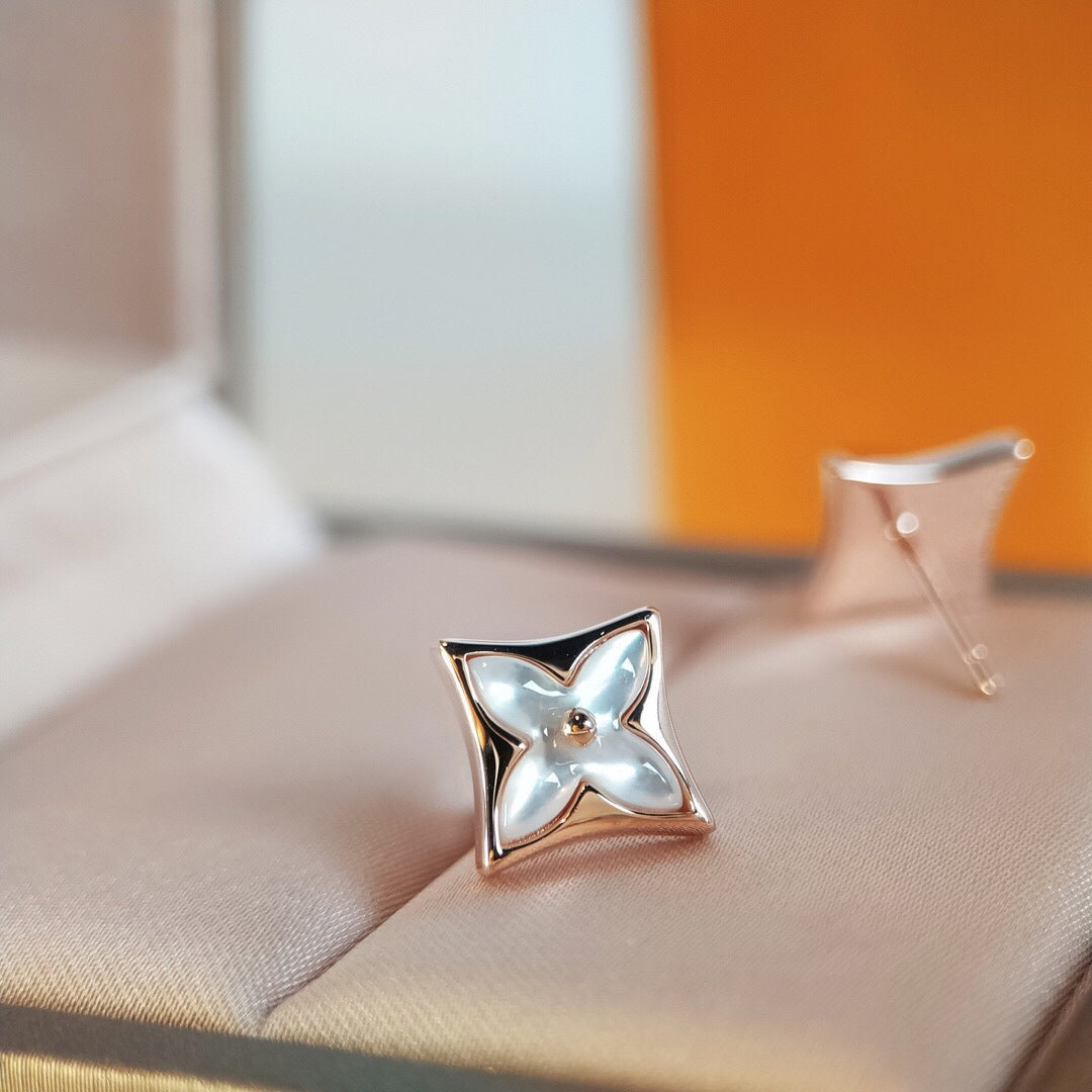 ??MIRA?¡¥STAR MOP PINK GOLD EARRINGS