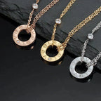 ??MIRA?¡¥LOVE NECKLACE 16MM 2 DIAMONDS