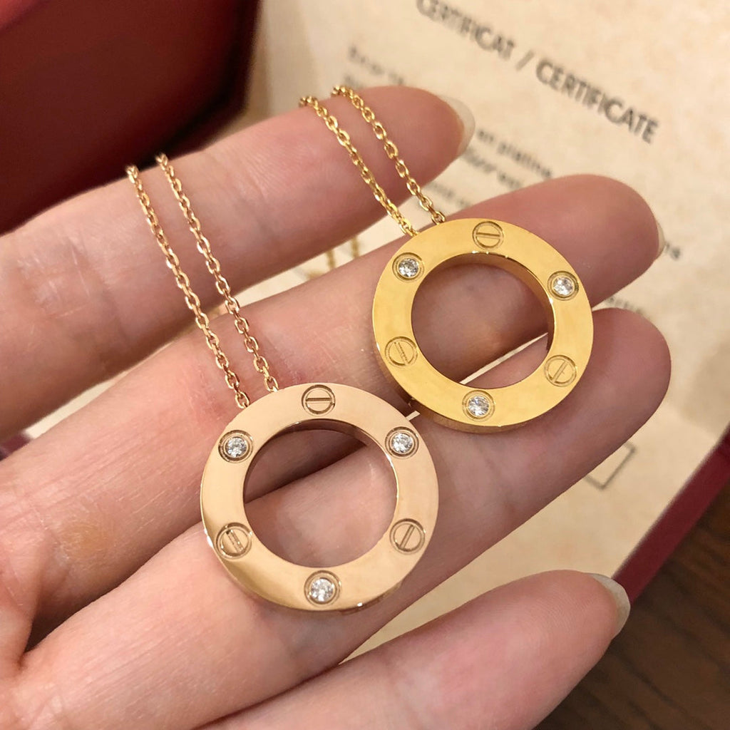 ??MIRA?¡¥LOVE NECKLACE 16MM 3 DIAMONDS