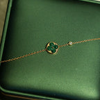 ??MIRA?¡¥SUN MALACHITE 1 DIAMOND PINK GOLD BRACELET