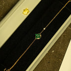 ??MIRA?¡¥SUN MALACHITE 1 DIAMOND PINK GOLD BRACELET