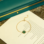 ??MIRA?¡¥SUN MALACHITE 1 DIAMOND PINK GOLD BRACELET