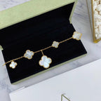??MIRA?¡¥MAGIC CLOVER MOP GOLD BRACELET 5 MOTIFS