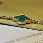 [MIRA]New  CLOVER 5 MOTIF MALACHITE BRACELET COLLECTION