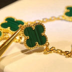 [MIRA]New  CLOVER 5 MOTIF MALACHITE BRACELET COLLECTION