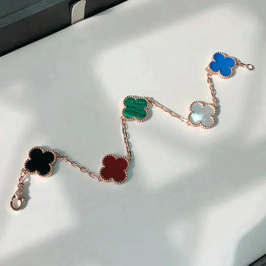 [MIRA]New CLOVER 5 MOTIFS MULTICOLOR BRACELET