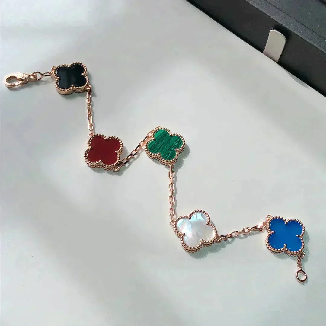 [MIRA]New CLOVER 5 MOTIFS MULTICOLOR BRACELET