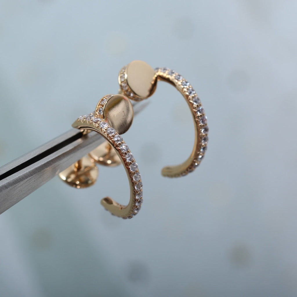 ??MIRA?¡¥JUSTE EARRINGS 12.75MM PINK GOLD DIAMOND