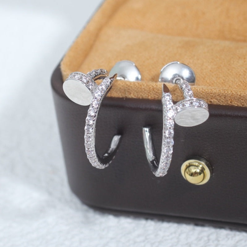 ??MIRA?¡¥JUSTE EARRINGS 12.75MM SILVER DIAMOND