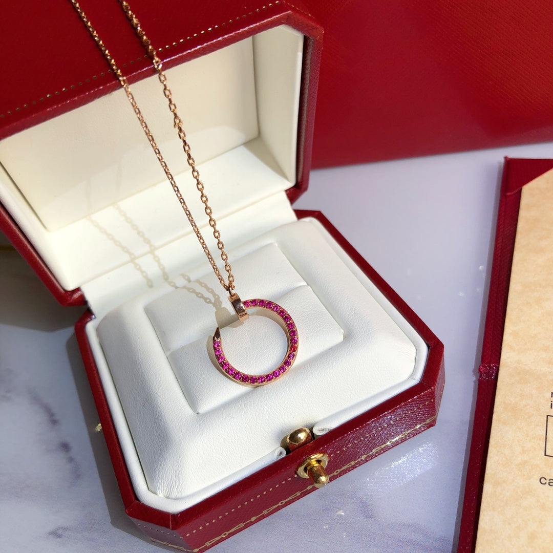 ??MIRA?¡¥JUSTE NECKLACE GOLD RED DIAMONDS