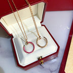 ??MIRA?¡¥JUSTE NECKLACE GOLD RED DIAMONDS