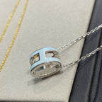 ??MIRA?¡¥POP H LIGHT BLUE NECKLACE