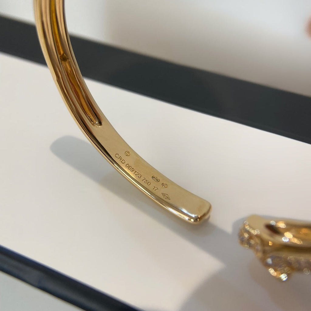 ??MIRA?¡¥PANTHERE GOLD DIAMOND OPEN BRACELET