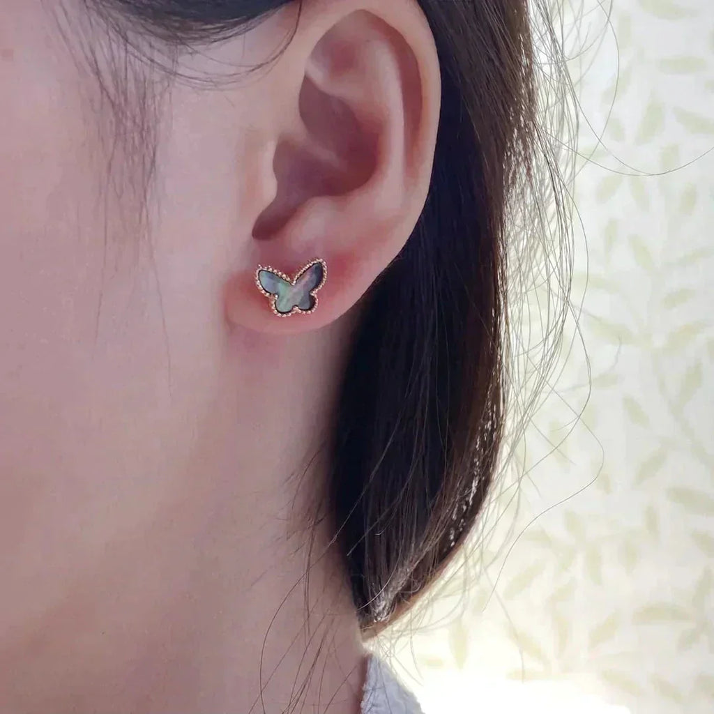 ??MIRA?¡¥BUTTERFLY DARK MOP  EARRINGS