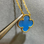 ??MIRA?¡¥CLOVER 15MM BLUE AGATE NECKLACE