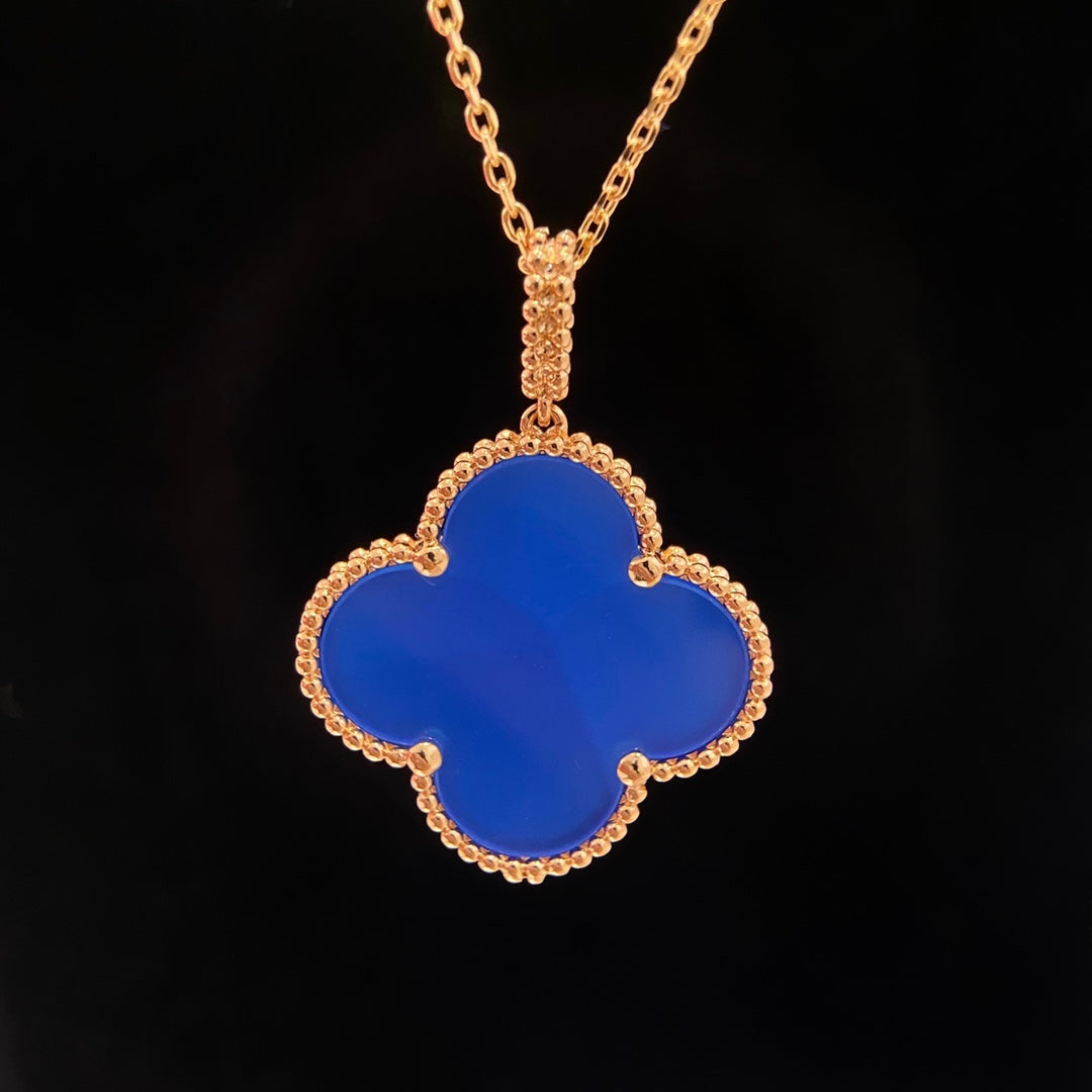 ??MIRA?¡¥CLOVER 25MM NECKLACE TURQUOISE ROSE GOLD