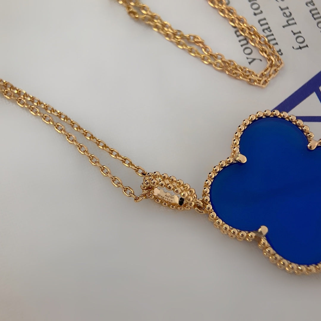 ??MIRA?¡¥CLOVER 25MM NECKLACE TURQUOISE ROSE GOLD