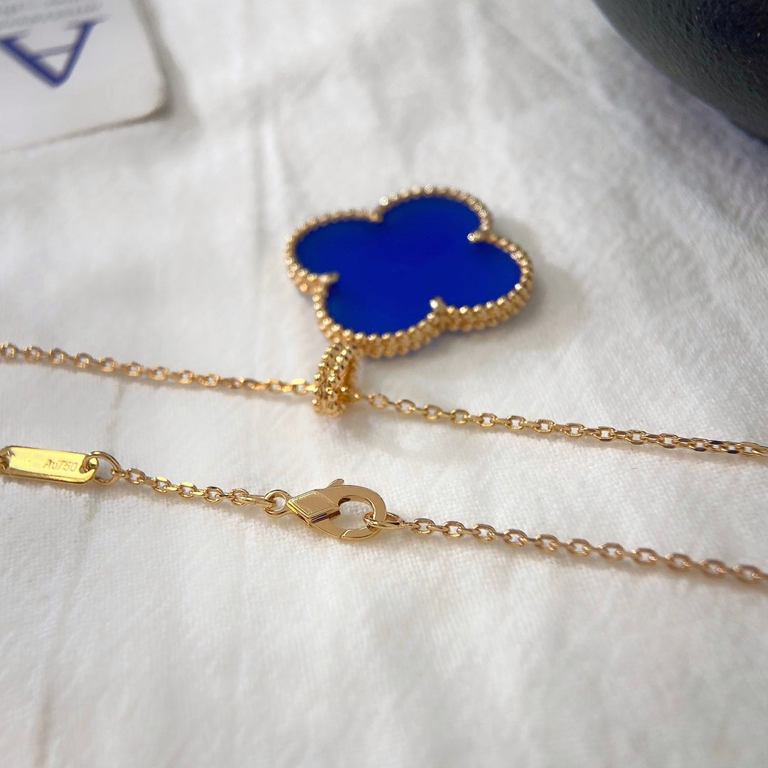 ??MIRA?¡¥CLOVER 25MM NECKLACE TURQUOISE ROSE GOLD