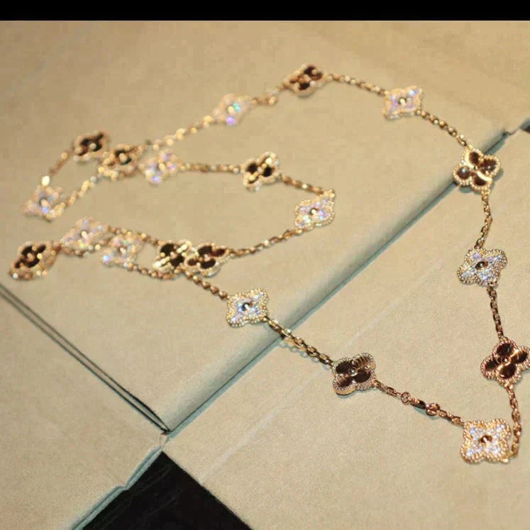??MIRA?¡¥CLOVER 20 MOTIFS LASER DIAMOND NECKLACE