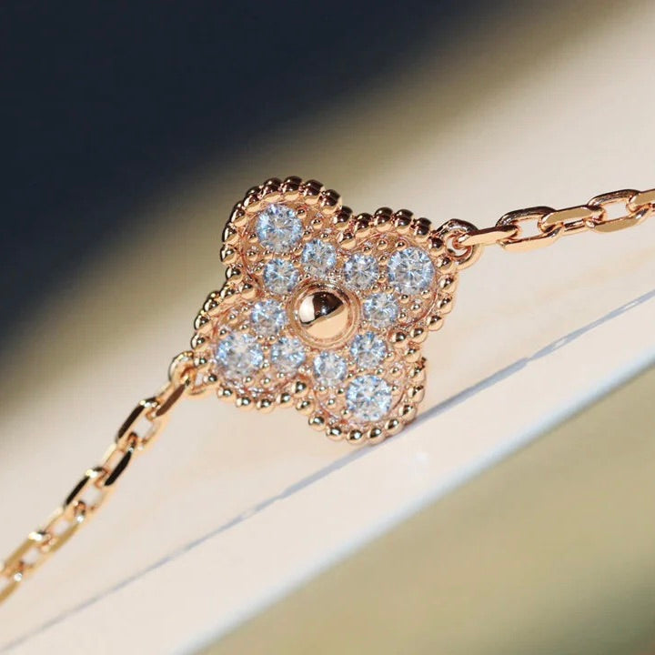 ??MIRA?¡¥CLOVER 20 MOTIFS DARK MOP DIAMOND  NECKLACE