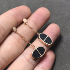 ??MIRA?¡¥CHAINE VERSO BLACK CERAMIC SILVER EARRINGS